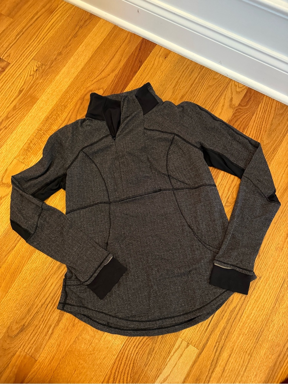lululemon athletica Women's Charcoal Quarter-Zip Cowl Sweater